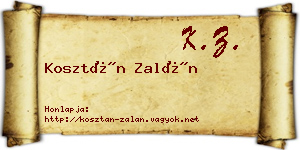 Kosztán Zalán névjegykártya