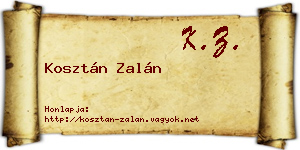 Kosztán Zalán névjegykártya